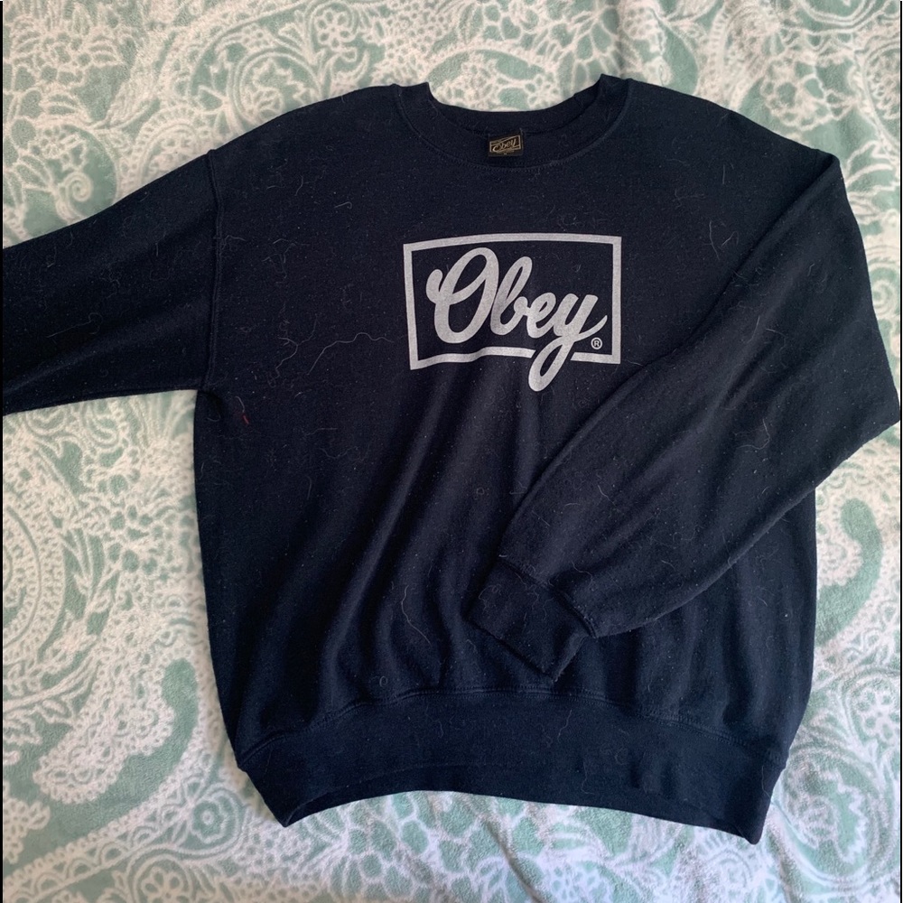 Blue OBEY crew neck